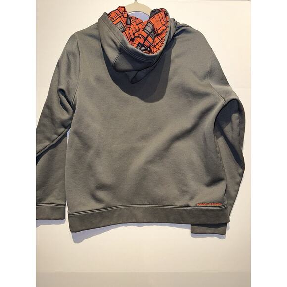 Under Armour UA Storm Hoodie Men's Size MD/M Gray Hooded Sweatshirt Orange Logo - Picture 2 of 7